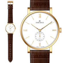 Load image into Gallery viewer, The Richemont Yellow Gold / Brown strap 40mm